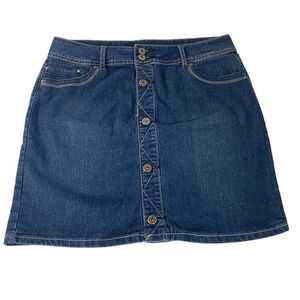 Baccini 10P Denim jean skirt with button down the front